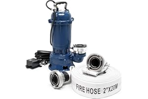 Wiltec Schmutzwasserpumpe 1500W Tauchpumpe mit 22800l/h Fördermenge inkl. 20m Schlauch