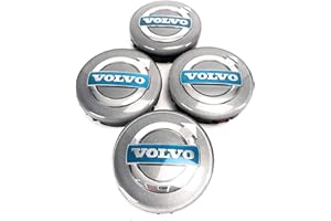 TurtledovesHi 4 Pièces 64mm Cache Moyeux ​pour Volvo Xc C70 S40 V50 S60 V60 V70 S80, Enjoliveurs Logo Emblem Centre, Décalcomanie D'emblème de Logo, Design Élégant, Grands Accessoires