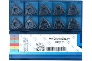 CDBP Insertos de Carburo de CNC WNMG080404 WNMG431 - mecanizado universal de acero, plaquitas de torneado -recubrimiento TiN, 10 piezas