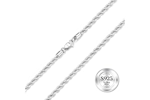 Dochais 925 Sterling Silver Chain Necklace for Women Girls 2mm/3mm Thin Silver Necklace 16/18/20/22 Inch Necklaces for Women Silver 925 Plated Minimalist Womens Jewellery Gifts Pendant Replacement