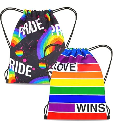 Pride-Kordelzugbeutel Aus Polyester – Regenbogen-Rucksack Für LGBT-Events, 41 X 34 Cm, 24 Stück, Wasserabweisend