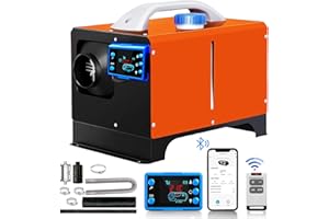 YIDON 8 KW 12 V Standheizung Diesel, Dieselheizung Lufterhitzer Bluetooth APP, Diesel Standheizung, Air Standheizung Schalldämpfer, Einzelner Luftauslass, Luftheizung Orange für Auto LKW Wohnmobil Bus