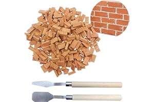 Woohome 150 Pz Mini Mattoni in Miniatura 1:16 Rosso Mini Mattoni di Costruzione per Micro Paesaggio, Fai Da Te Casa Delle Bambole in Mattoni Diorama Fairy