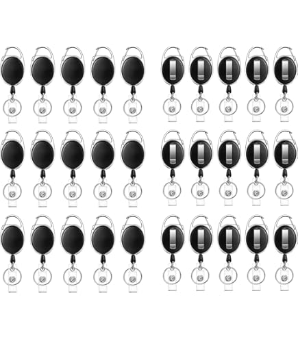 Redamancy 3 stuks intrekbare lanyard en ID-badgehouder, intrekbaar sleutelhanger voor school, kantoor, identiteitskaart