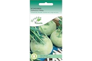 KRAIDO SEEDS White Kohlrabi Seeds for Planting UK - Delikatess Witte - 500 Seeds