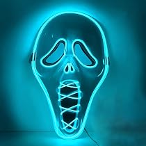 Halloween Scream LED-Maske – Gruselige Maske Mit Mehreren Lichtmodi, Für Erwachsene & Kinder