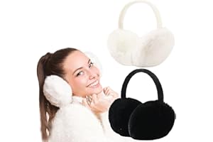 FSMILING Verstellbar Winter Ohrenwärmer Plüsch Ohrenschützer Winter Earmuffs Ear Warmer Für Damen Frauen Mädchen,1/2 Pack