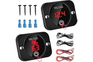 Linkstyle 2PCS DC 12V 24V Digital Voltmeter Waterproof, Battery Voltage Gauge Meter with Overload Protection for Car Motorcycle Turck RV Boat