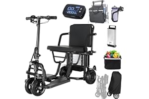 ‎WEYRAL [2025] WEYRAL Neuer Elektromobil Klappbar, Doppelte Vorderräder Elektromobile für Senioren, Automatische Geschwindigkeitsregelung, 15km/h Seniorenmobil Klappbar