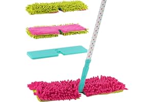 GEEZY 2 in 1 Double Sided Microfibre Flip Mop Cleaner Sweeper Wooden Laminate Tile Floor Wet Dry With 1 Rplacement Refil Pad