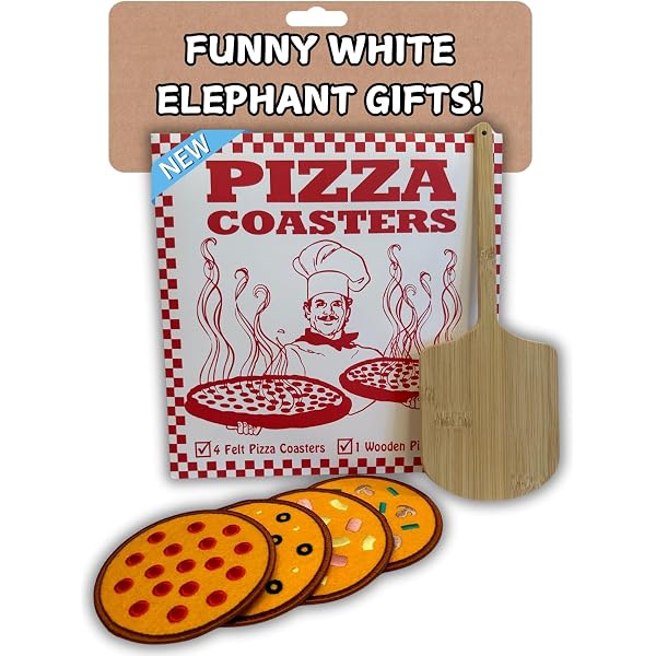 Genuine Fred HOT Fresh Pizza Coasters - Set Of 4, Realistic Pizza Designs, MDF Cork, Mini Pizza Box - View #3