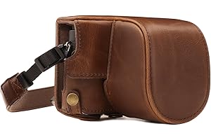 MegaGear Ever Ready - Custodia in pelle per fotocamera compatibile con Panasonic Lumix DC-GX950, DC-GF10 (12-32 mm)