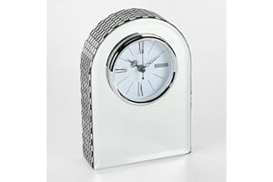 Widdop Arched Mirror Glass Mantel Clock Roman Numerals Table Decor Ornament Gift