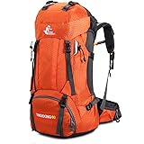 Bseash 60L impermeabile zaino da trekking leggero con copertura antipioggia, zaino da viaggio sport all'aperto per arrampicat