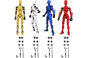 ONNGEO 4 PC Action Figures Titan 13, 3D Printed Multi-Joint Movable Robot, T13 Lucky Action Figure, Dummy Robot Action 13, Desk Decoration Creative Robots, Nova 13 Mechanical Doll (YWBR)