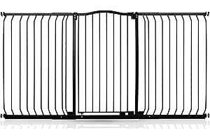 Bettacare Extra Tall Curved Top Dog Gate, 179cm - 188cm, Matt Black, Extra Tall 100cm in Height, Pressure Fit Pet Gate for Dog and Puppy, Pet and Dog Barrier, Easy Installation