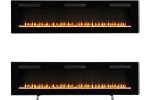 Dimplex Cheminée électrique Sierra 72" / 183 cm – Cheminée décorative avec Chauffage et Faux feu – Effet de Flamme LED réaliste – À Poser, encastrer ou Suspendre – Commande Via Application – 182,9 cm