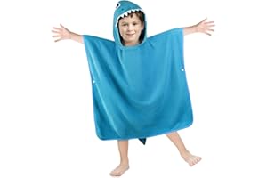 Gaga City Asciugamano Poncho Bambino Dinosauro - Accappatoio Cotone per Piscina e Mare - Regali Dinosauri per Bambini 1-5 Anni