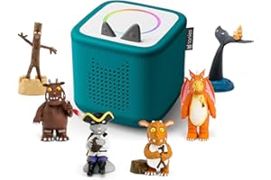tonies Toniebox 2 Bundle Incl. 6 Tonies: Stick Man, The Snail and the Whale & The Smartest Giant in Town, The Gruffalo, Zog, Highway Rat, The Gruffalo’s Child, Tropical Teal