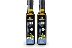 ‎KRÄUTERLAND N A T U R - Ö L M Ü H L E Kräuterland Bio Leindotteröl 2X250ml (500ml), Bio Leindotter, kaltgepresst, Rohkostqualität, reich an Vitamin E und Omega 3-6 Fettsäuren, naturrein ohne Zusatzstoffe, glasflasche, mühlenfrisch