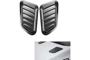 GENERISCH 1 Satz (2 Stück) Tuning zubehör für die Lüftungsschlitze der Motorhaube, kompatibel mit Fiat Abarth 500C convertible 2010-2016,auto tuning artikel,stylish und cool (Kohlefaser-Schwarz)