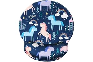 HOSIMOLN Tapis de souris Support de repose-poignet, tapis de repose-poignet antidérapant pour soulagement de la douleur Tapis de souris ergonomique en mousse à mémoire de forme pour bureau/joueur25x23 Horse025