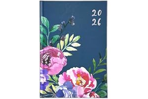FUN HUB PaulStore 2026 Diary A5 week to view Hardback Diary Believe In You Self Vintage Floral (Blue)