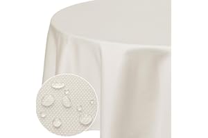 Softalker Tovaglia beige natalizia rotonda diametro 180 cm,8 posti,antimacchia,con design a jacquard,poliestere 210GSM,lavabile,perfetta per tavoli da pranzo e feste,autunno,inverno,outdoor.