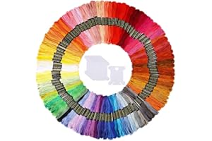 Caydo 100 couleurs de fil à broder, cordon de bracelets d'amitié avec 12 bobines de fil