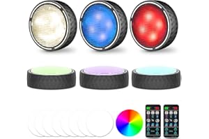 BAWOO Schrankleuchten Led Schrankbeleuchtung 6er Nachtlicht mit Fernbedienung Treppen Licht Unterbauleuchte Batteriebetrieben Schrank Lichter für Schlafzimmer, Kleiderschrank, Kabinett, Küche (Schwarz)