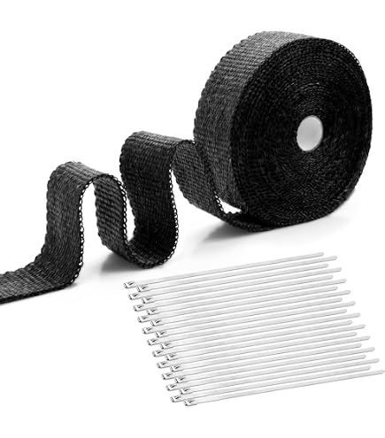 Hitzeschutzband Für Auspuff - 20m X 5cm, Inkl. 10 Edelstahl Kabelbinder