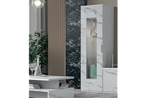 Stilprojectstore Credenza Vetrina laccato bianco effetto marmo 1 anta vetro - Dream