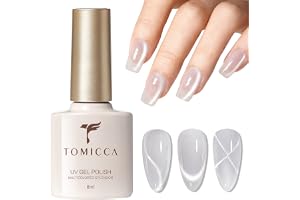 TOMICCA UV Gel Nagellack Cat Eye Silver, 9D Cateye UV/LED Soak-Off Gel Polish Cat Magnetische Nagelkunst Salon DIY Home 8ML
