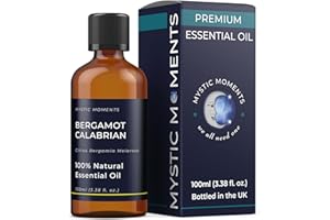 Mystic Moments | Bergamotka kalabryjski olejek eteryczny 100 ml – naturalny olejek do dyfuzorów, aromaterapii i mieszanek do masażu, wegański bez GMO