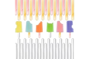 RUOJLING 40 Pezzi Bastoncini In Acrilico Per Ghiaccioli,Bastoncini Acrilici Cakesicle Riutilizzabili,Ghiaccioli A Specchio Acrilico,Per Cakesicle,Caramelle,DIY,11.4 * 1cm(20*Trasparente,10*Oro,10*Oro Rosa)