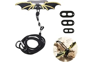 YUNMOXIAO Bearded Dragon Leash Harness - 3 Size Pack Wing Traction Harness for Lizards, Reptiles, Amphibians, Small Pets - Small/Medium/Large