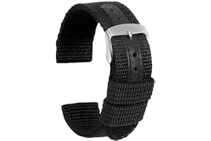 ULLCHRO Nylonowy pasek do zegarka, zapasowy płócienny pasek do zegarka, wojskowy, wojskowy, męski, damski, 18 mm, 20 mm, 22 mm, 24 mm, bransoletka do zegarka ze srebrną klamrą ze stali nierdzewnej
