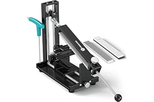 GOHELPER Professional Adjust Knife Sharpener Kit, Aluminium Alloy Fixed Angle Guide Knife Sharpening System with #400, #1000 Diamond Plate, Polishing Oil Stone for Kitchen, Pocket, Hunting Knives