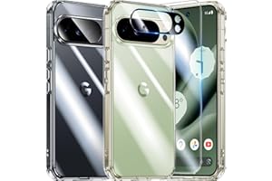 UniqueMe für Google Pixel 10 Pro XL Hülle - Handyhülle für Google Pixel 10 Pro XL Case, 5 in 1 Set Rundumschutz Schutzhülle Cover,1 Handyhülle & 2 Schutzfolie & 2 Kameraschutz - Transparent