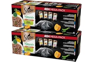SHEBA Nature's Collection in Sauce – wysokiej jakości mokra karma dla kotów, drobna różnorodność (MSC) w porcjowanym woreczku, 72 x 85 g
