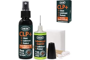 KEZE Gun Oil CLP Weapon Cleaning & Lubricant Kit - 60ml Comminuted Pump Sprayer and 30ml Needle Lubricator Cleaning Patches