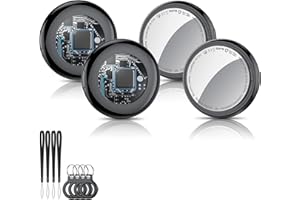 TUKIO Smart Air Tracker Tag, Schlüsselfinde Kompatibel mit Apple Wo ist? APP (iOS NUR, Android Not Supported), Bluetooth Tracker für Gepäck/Taschen/Koffer, Austauschbarer Schwarz (4 Pack)