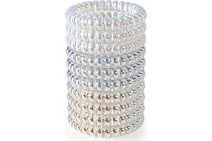 JessLab Spiraliserade Hårband, 10-pack Spårlösa Telefonsladd-hårsnoddar för Hästsvans, Elastiska Spiralarmband i Plast för Kv