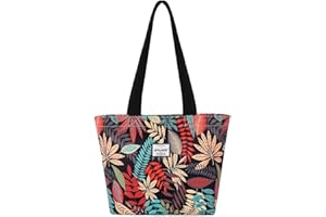HAWEE Donna Tote con Zip Grande - Borsa a Tracolla Casual, a Mano, a Spalla Impermeabile - Leggera Borsetta per Quotidiano, Vita, Scuola, Lavoro, Spiaggia