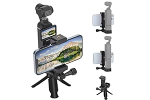 HAFOKO Osmo Pocket 3 Supporto per telefono+Osmo Pocket 3 Treppiedi, Davanti Smartphone Staffa Montare con 1/4 Vite Adattatore Compatibile con DJI Osmo Pocket 3 Espansione Accessori