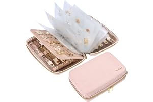 ProCase Stort smyckesfodral för resor, smyckeskrin, smyckespärm, smyckesförvaring, för halsband, örhängen, ringar