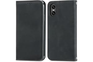 Cracedily Mobile Phone Case for Sony Xperia 10 VI, Premium Leather Flip Case, Magnetic Card Slot, Stand Function, Protective Case for Sony Xperia 10 VI, Black