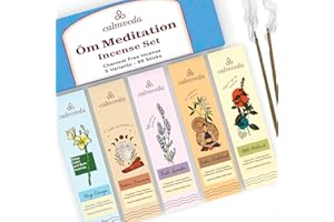 CALMVEDA, Meditation Incense Sticks Multipack - (5 Variants, 60 Sticks) Charcoal Free Insensé Sticks | Nag Champa, 60s Patchouli Incense, Lavender, Cinnamon & Sandalwood, Meditation Gifts Joss Sticks