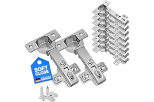 LIVING-TEC® Scharnier mit Softclose in Standardgröße 2er Set | Türscharniere mit Gasdruckfeder | Schrankscharnier mit 105° Öffnungswinkel | Topfscharnier ø 35 mm (2 Stück/Eckanschlag)