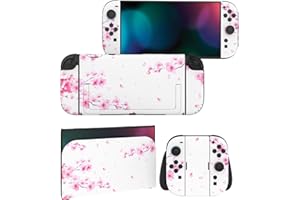 PlayVital Komplettschutz Folien-Set für Nintendo Switch 2 Konsole & Joy Con, Individuell gestaltete Vinyl-Aufkleber Zubehör für Nintendo Switch 2, Dock und Handgriffe – Cherry Blossoms Petals A
